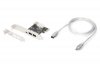 Digitus Karta (Kontroler) Firewire (400) PCI Exp., 2xZew. 1xZew.(Mini) IEEE1394a 6pin+Mini,Low Profile,VT6308P